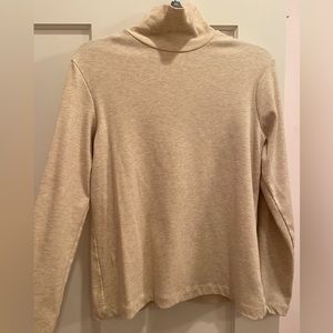 Ribbed Top long sleeve cream beige neutral colors turtleneck